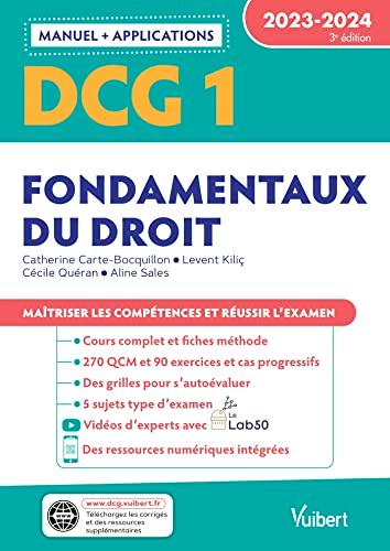 DCG 1, fondamentaux du droit : manuel + applications : 2023-2024