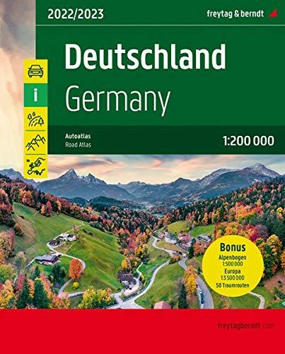 Deutschland, Autoatlas 1:200.000: Mit Kartenteil Alpenbogen 1:500.000 und 50 Traumrouten (freytag & berndt Autoatlanten)