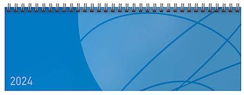 Tischquerkalender Professional Colourlux blau 2024: 1 Woche 2 Seiten; Bürokalender mit nützlichen Zusatzinformationen; Format: 29,8 x 10,5 cm