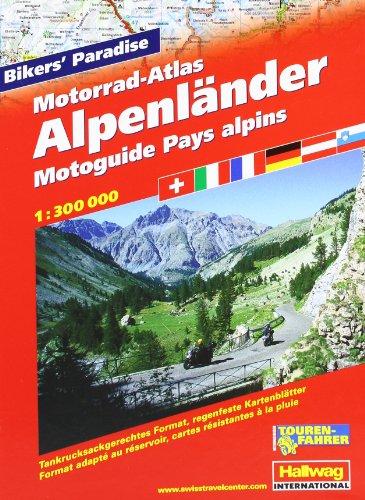 Motorrad-Atlas Alpenländer: Massstab 1:300 000 Tankrucksackgerechtes Format, auf 71 regenfesten Kartenblätter