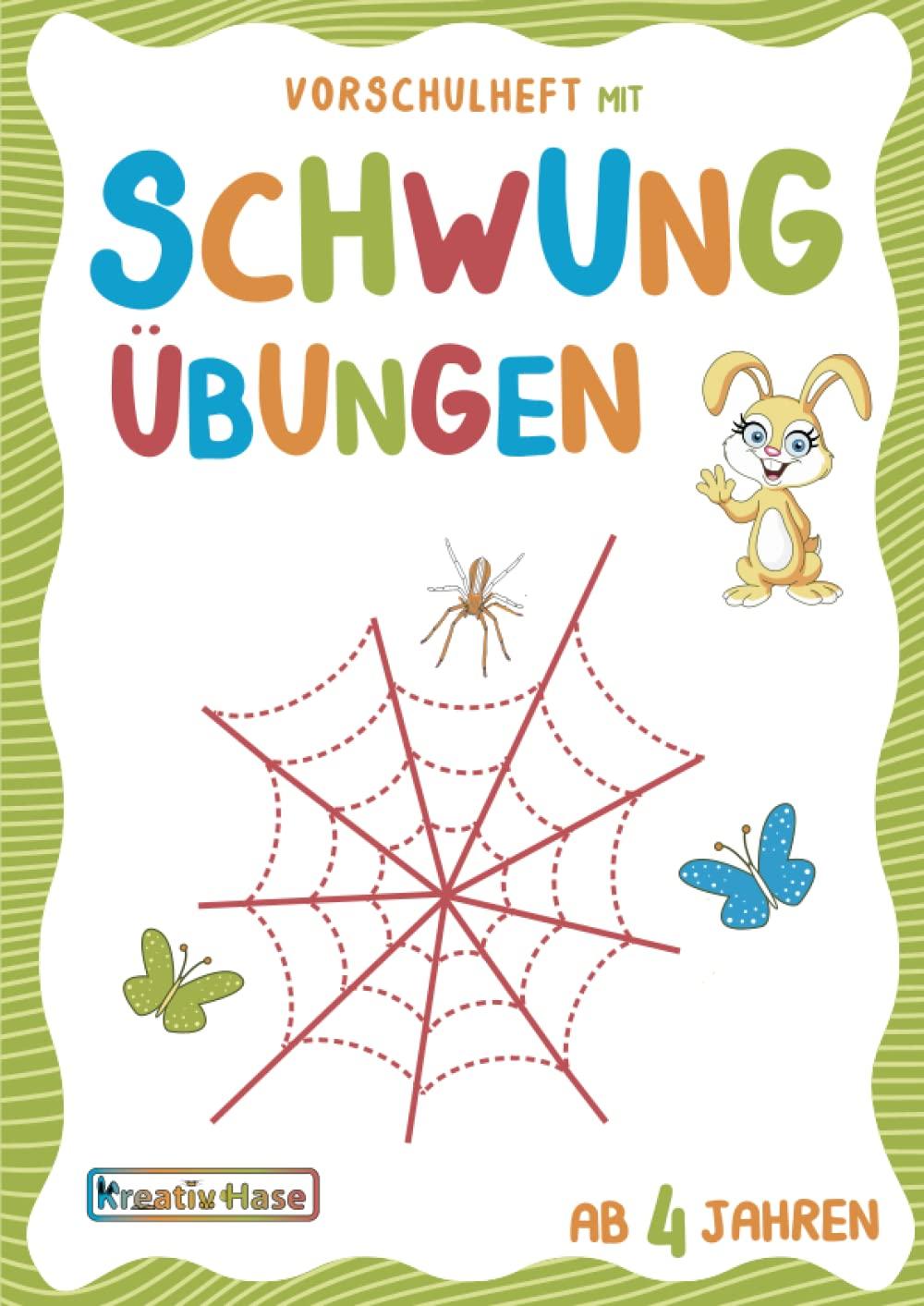 Vorschulheft mit Schwungübungen ab 4 Jahre: Kindergarten und Vorschule Übungsheft zur Vorbereitung auf das Schreiben. Ideales Geschenk für Kinder