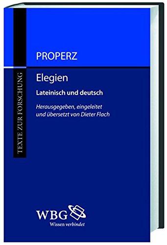 Properz, Elegien: Textband (Texte zur Forschung)