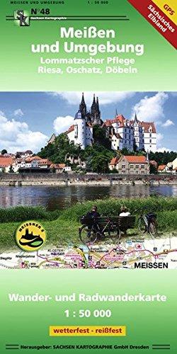 Meißen und Umgebung: Wander- und Radwanderkarte 1 : 50 000 GPS-fähig wetterfest - reißfest