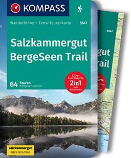 KOMPASS Wanderführer 5647 Salzkammergut BergeSeen Trail, 61 Touren: Wanderführer mit Extra-Tourenkarte 1:66.000, GPX-Daten zum Download.