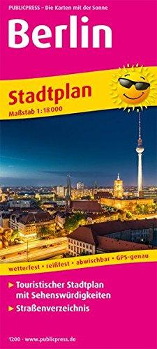 Berlin Stadtplan: Touristischer Stadtplan mit Sehenswürdigkeiten und Straßenverzeichnis. 1:18000