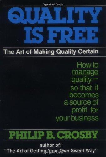 Quality is Free: The Art of Making Quality Certain