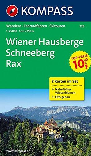 Wiener Hausberge - Schneeberg - Rax: Wanderkarten-Set mit Naturführer in der Schutzhülle. GPS-genau. 1:25000 (KOMPASS-Wanderkarten, Band 228)