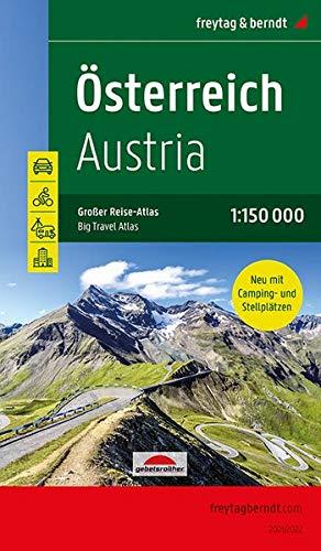 Österreich, Autoatlas 1:150.000, Großer Reise-Atlas mit Camping- und Stellplätzen (freytag & berndt Autoatlanten)