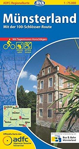 ADFC-Regionalkarte Münsterland mit Tagestouren-Vorschlägen, 1:75.000, reiß- und wetterfest, GPS-Tracks Download: Mit der 100-Schlösser-Route (ADFC-Regionalkarte 1:75000)