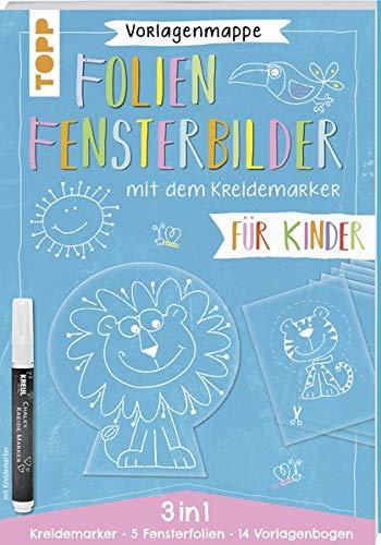 Vorlagenmappe 3 in 1 - Folien-Fensterbilder mit dem Kreidemarker - Für Kinder. Inkl. 5 Fensterfolien zum Bemalen und Ausschneiden und Original ... Kreul. Mit allen Motiven auch als Download.