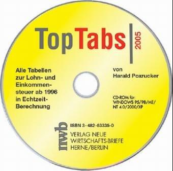 TopTabs 2003, 1 CD-ROMAlle Tabellen zur Lohn- und Einkommensteuer ab 1996 in Echtzeit-Berechnung. Für Windows 95/98/ME/NT 4.0/2000/XP