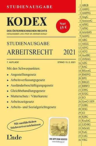 KODEX Studienausgabe Arbeitsrecht 2021: Studienausgabe