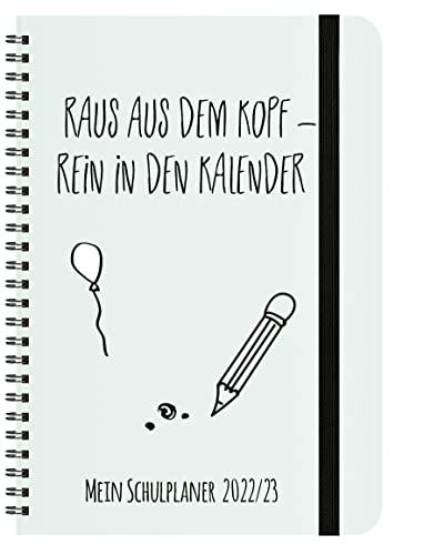 Schülerkalender Mint 2022/2023: mit 12-monat.-Kalendarium von August 2022 bis Juli 2023. Pro Woche 2 Seiten mit viel Platz für Notizen. Format 14,8 x 21 cm