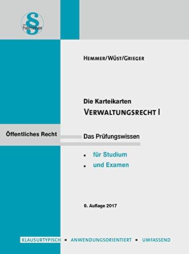 Verwaltungsrecht I: Karten (Karteikarten - Öffentliches Recht)