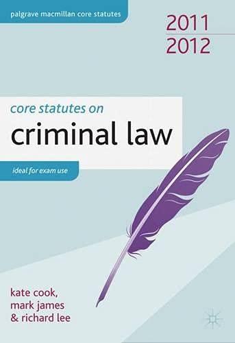 Core Statutes on Criminal Law (Palgrave Core Statutes)