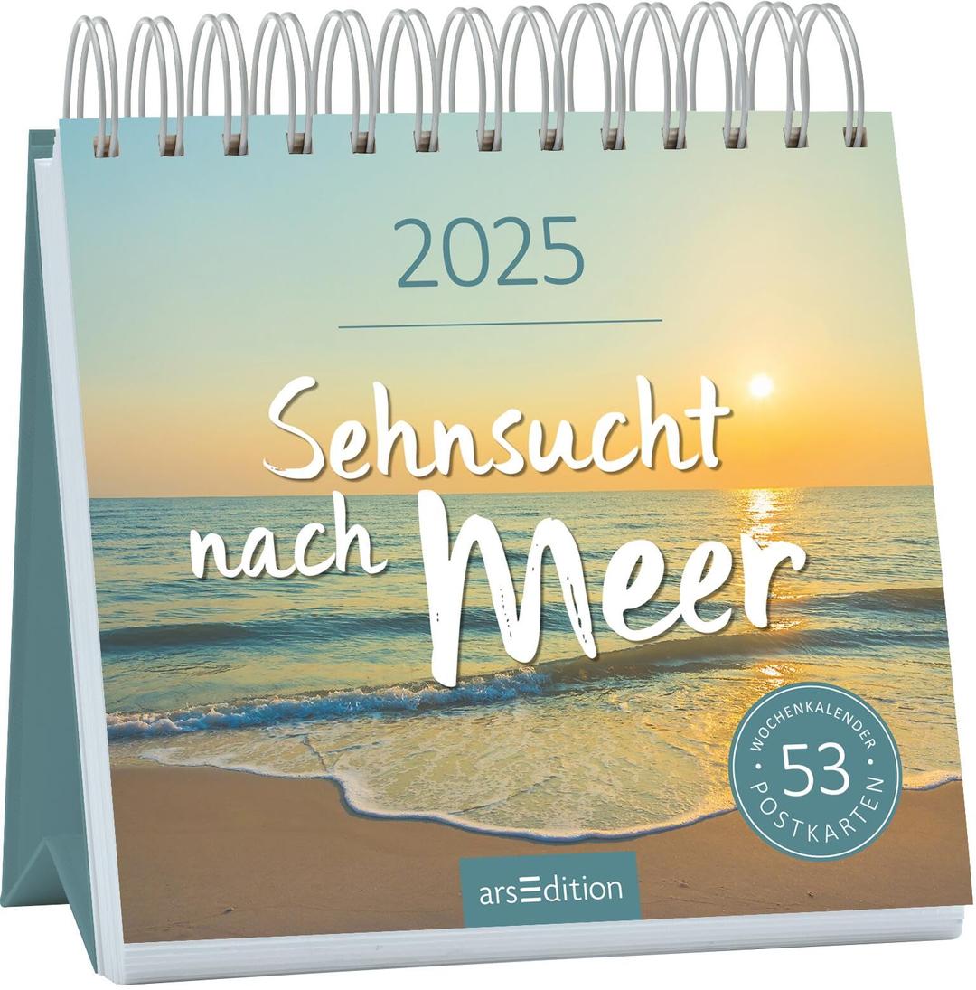 Postkartenkalender Sehnsucht nach Meer 2025: Wochenkalender 2025, 53 Postkarten voller kleiner Auszeiten am Meer