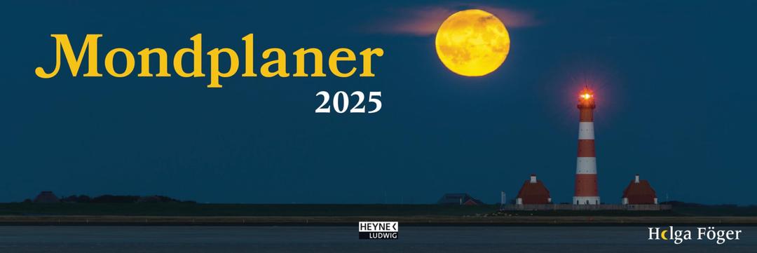 Mondplaner 2025: Der Wochenplaner für den Schreibtisch – Mit Monatsübersicht und viel Platz für Termine und Notizen – auch zum Aufstellen – 32,0 x 10,7 cm