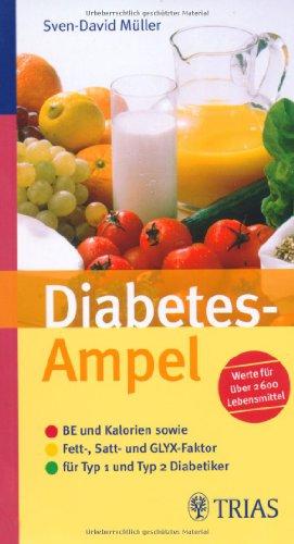 Diabetes-Ampel: BE und Kalorien sowie Fett-, Satt- und GLYX-Faktor für Typ 1 und Typ 2. Werte für über 2500 Lebensmittel