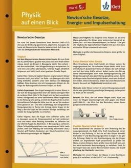 Physik auf einen Blick: Newton'sche Gesetze, Energie- und Impulserhaltung