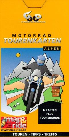 Motorrad Tourenkarten Alpen, 6 Blätter