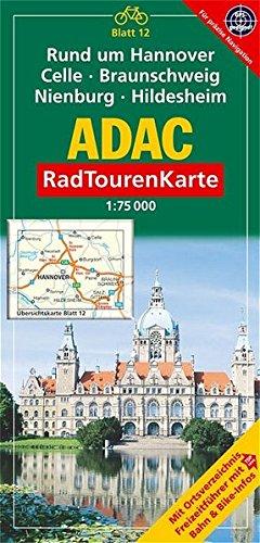 Rund um Hannover, Celle, Braunschweig, Nienburg, Hildesheim: 1:75000 (ADAC RadTourenKarte)