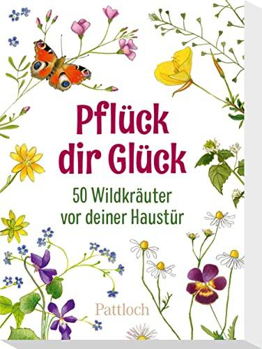 Pflück dir Glück: 50 Wildkräuter vor deiner Haustür | Kartenbox zur Bestimmung von Wildkräutern mit Bildern und Rezeptideen (Geschenke für Naturliebhaber und Gartenfreunde)