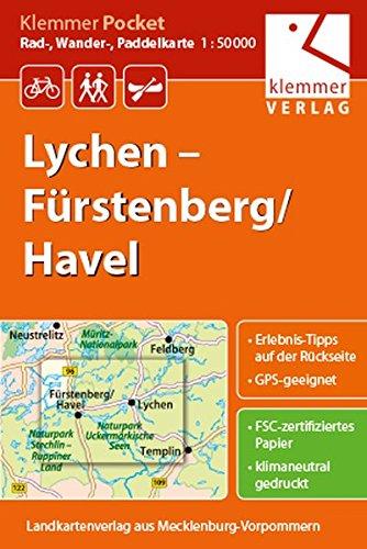 Klemmer Pocket Rad-, Wander- und Paddelkarte Lychen - Fürstenberg/Havel: Maßstab 1:50.000, GPS geeignet, Freizeit-Tipps auf der Rückseite