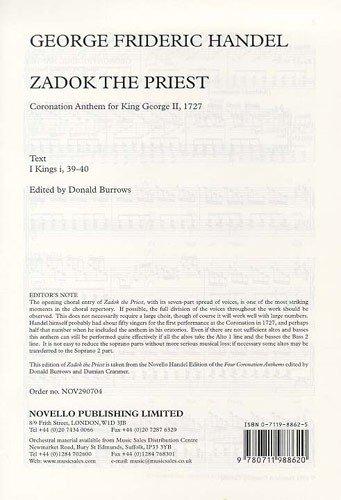 Zadok The Priest (Vocal Score): Singpartitur, Chorpartitur für Chor