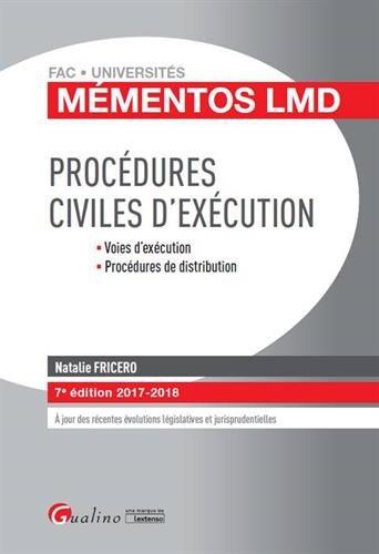 Procédures civiles d'exécution : 2017-2018