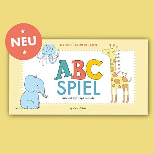 ABC-Spiel mit Tieren und Tiernamen, bestehend aus 52 Karten. Alphabet Memo-Spiel mit Tieren 52-teilig. Gedächtnis Lernspiel für Kinder zum ABC und ... Kinder Legekartenspiel zur Bildpaar Suche