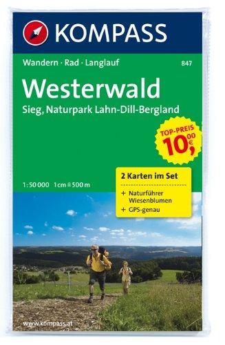 Westerwald - Sieg - Naturpark Lahn-Dill-Bergland: Wanderkarten-Set mit Naturführer in der Schutzhülle. GPS-genau. 1:50000