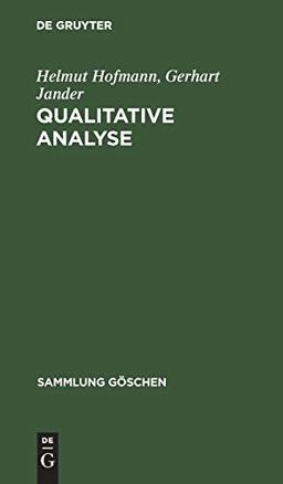 Qualitative Analyse (Sammlung Göschen, 247/247a, Band 247247)