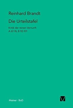 Die Urteilstafel: Kritik der reinen Vernunft A 67-76;B 92-101 (Kant-Forschungen)