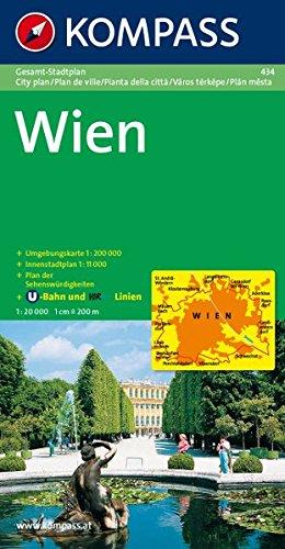 Wien: Gesamt-Stadtplan 1:20000 mit Straßenverzeichnis und Innenstadtplan 1:10000. (KOMPASS-Stadtpläne)