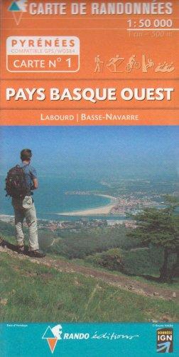 Pyrénées carte 1 Pays basque ouest - Labourd - Basse-Navarre 1 : 50 000: Carte de Randonnées