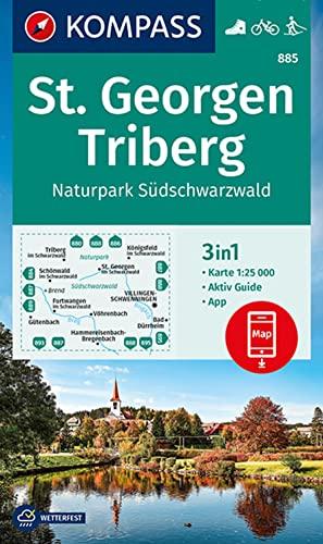 KOMPASS Wanderkarte 885 St. Georgen, Triberg, Naturpark Südschwarzwald: 3in1 Wanderkarte 1:25000 mit Aktiv Guide inklusive Karte zur offline ... Langlaufen. (KOMPASS-Wanderkarten, Band 885)