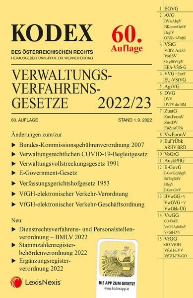 KODEX Verwaltungsverfahrensgesetze (AVG) 2022/23 - inkl. App