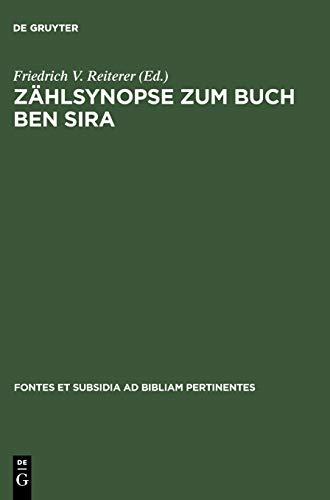 Zählsynopse zum Buch Ben Sira (Fontes et Subsidia ad Bibliam pertinentes, 1)