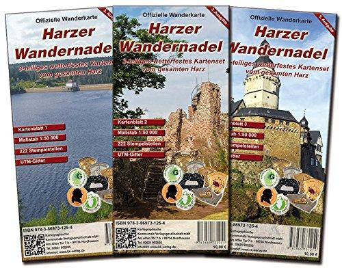 Harzer Wandernadel: 3 teiliges wetterfestes Kartenset