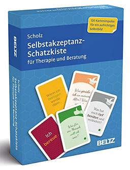 Selbstakzeptanz-Schatzkiste für Therapie und Beratung: 120 Karten mit 20-seitigem Booklet in stabiler Box, Kartenformat 5,9 x 9,2 cm (Beltz Therapiekarten)