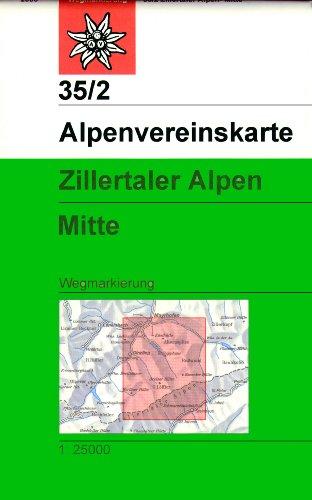 Zillertaler Alpen - Mitte: Topographische Karte 1:25.000