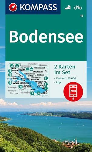 KOMPASS Wanderkarten-Set 11 Bodensee (2 Karten) 1:35.000: inklusive Karte zur offline Verwendung in der KOMPASS-App. Fahrradfahren.