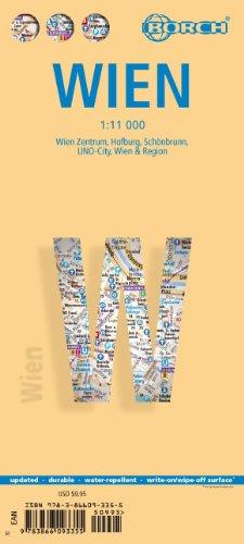 Wien: 1:11 000. Einzelkarten: Wien Zentrum 1:11 000, UNO-City 1:11 000, Schönbrunn 1:11 000, Hofburg 1: 7 000, Wien & Region 1:100 000, Public Transport Vienna, Austria administrative