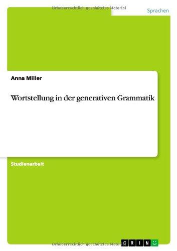 Wortstellung in der generativen Grammatik