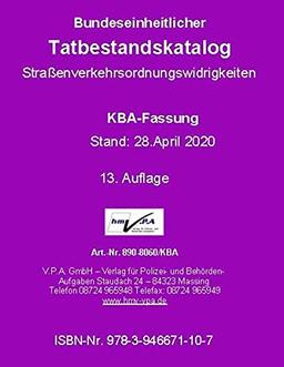 Bundeseinheitlicher Tatbestandskatalog KBA-Langfassung, gebunden