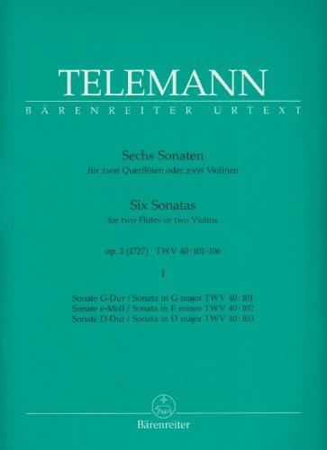 Sechs Sonaten für 2 Querflöten oder 2 Violinen op. 2. Heft 1. Six Sonatas for 2 Flutes or 2 Violins op.2/1