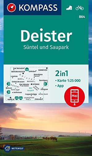 KOMPASS Wanderkarte 864 Deister, Süntel und Saupark: 1:25000