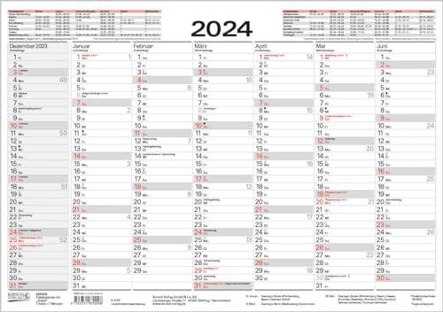 Tafelkalender A5 "Stabil" 2024: 14 Monate auf Vorder- und Rückseite I Dicker Karton I Ferientermine und Feiertage