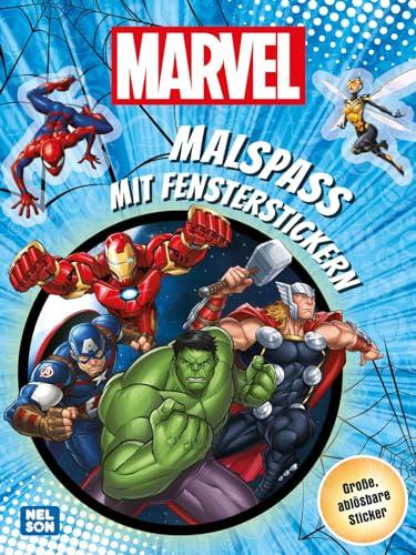 MARVEL: Malspaß mit Fensterstickern: Große, ablösbare Sticker mit Superhelden und mehr als 20 Ausmalbilder (ab 4 Jahren)