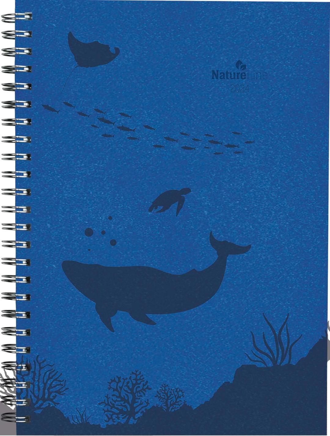 Wochenplaner Nature Line Ocean 2024 - Taschen-Kalender A5 - 1 Woche 2 Seiten - Ringbindung - 128 Seiten - Umwelt-Kalender - mit Hardcover - Alpha Edition